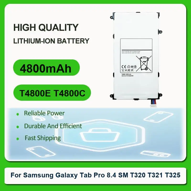 

Replacement Tablet Battery For Samsung Galaxy Tab Pro 8.4 SM T320 T321 T325 T4800E T4800C 4800mAh