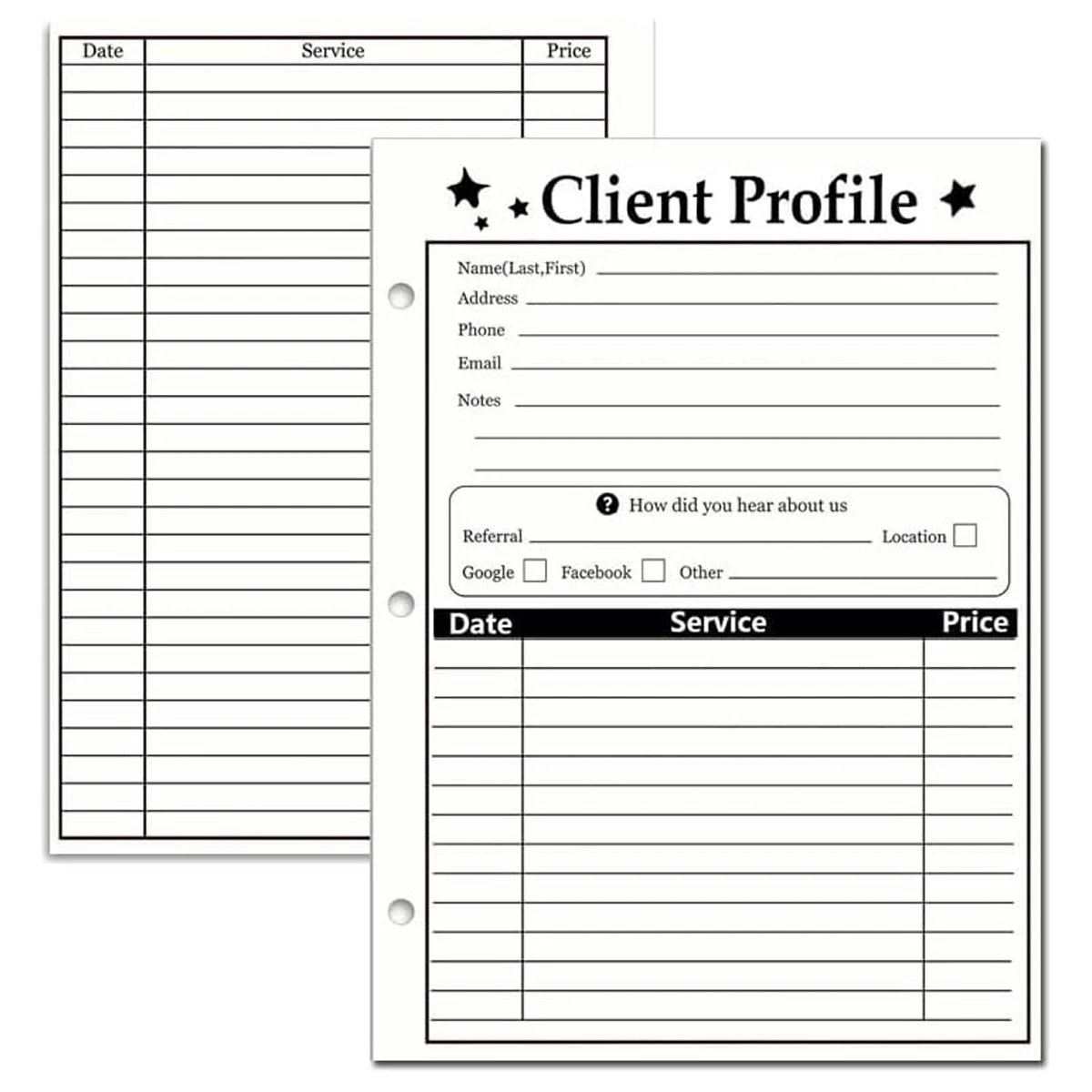 10 قطع من بطاقات بيانات العملاء، بطاقات بيانات العملاء ذات 3 فتحات، مناسبة لمصففي الشعر والصالونات وبطاقات العملاء لبيانات الأعمال السباية. #5