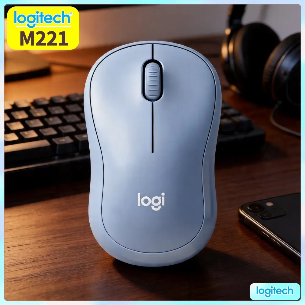 Logitech M221 2.4G Mute‑Click Compact Mouse,Light‑Weight Portable,18‑Month Runtime,For Windows Mac Laptop Desktop Daily Work