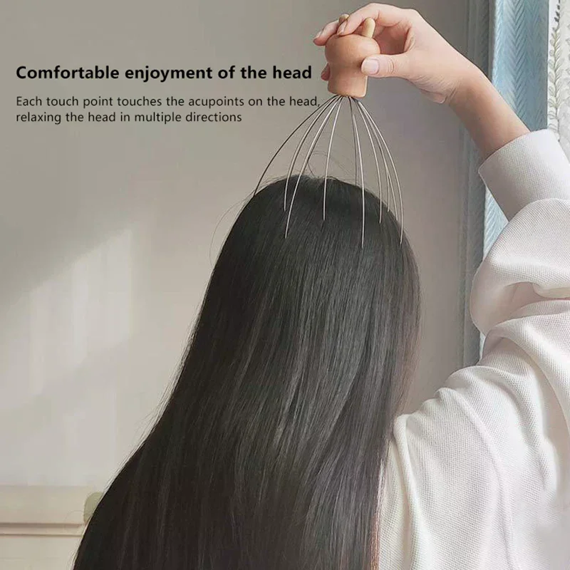 Head Massager Head Scratching Octopus Scalp 12 Paw Non Soul Extractor Divine Head Relaxing For Extracting Hair Healthy Care