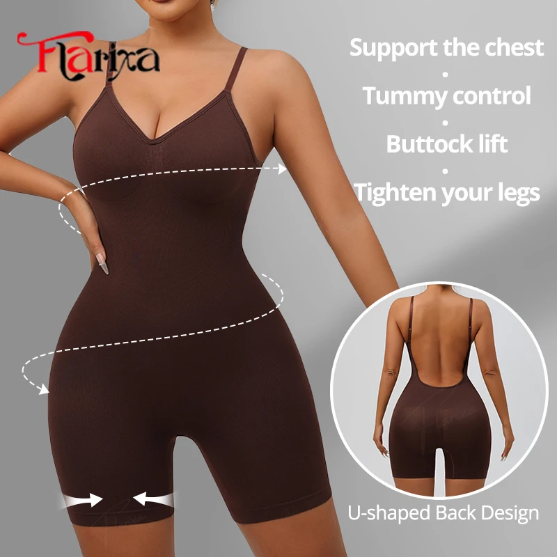 ชุดกระชับสัดส่วน Flarixa รุ่นใหม่ แบบไร้รอยต่อ ช่วยเก็บหน้าท้อง กระชับต้นขา ยกสะโพก สำหรับผู้หญิง