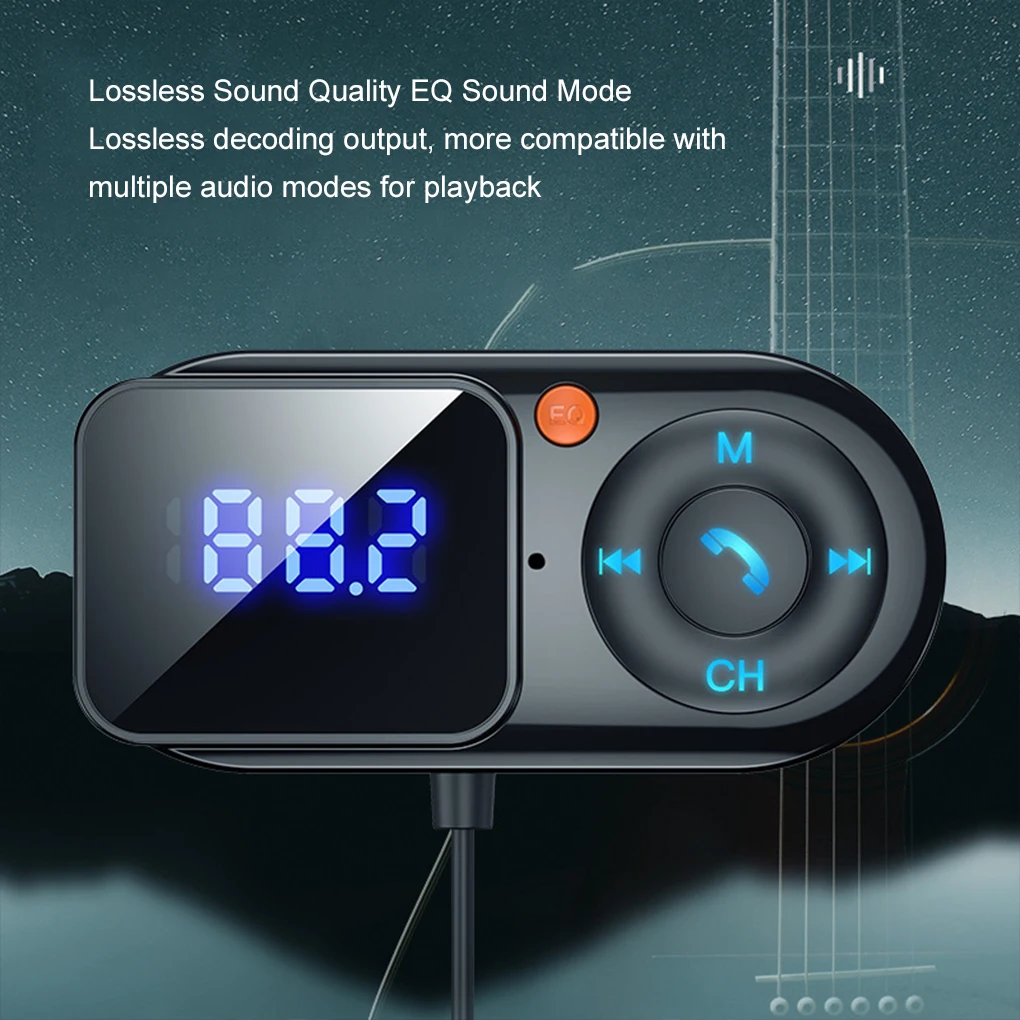 Transmetteur FM de voiture sans fil Bluetooth 5.0, lecteur MP3, mains libres, polyvalent