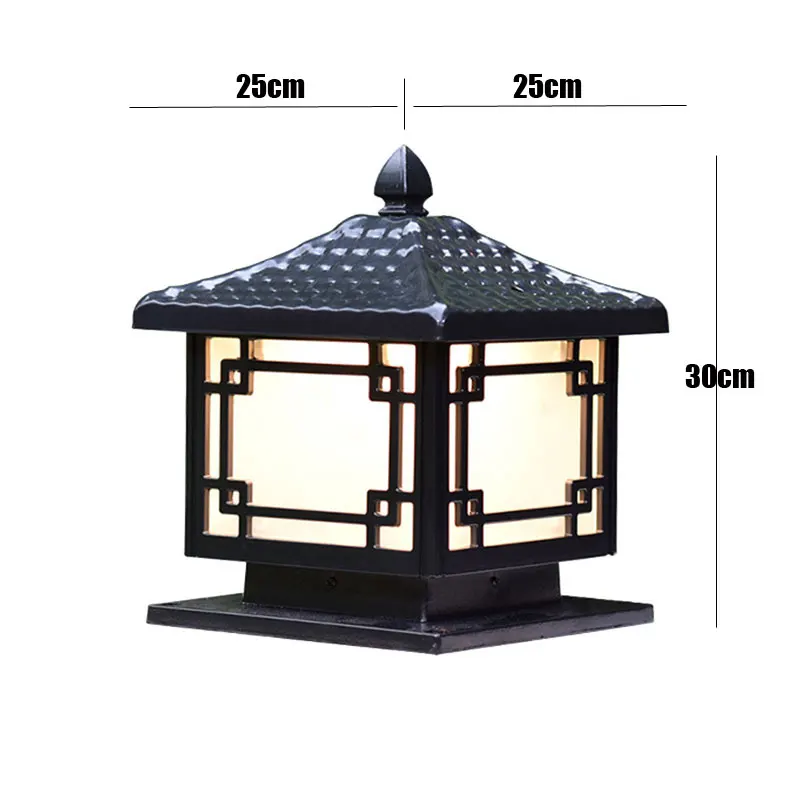 Pilier lampe extérieure étanche clôture lampe de jardin nouveau style chinois Villa porte jardin pil
