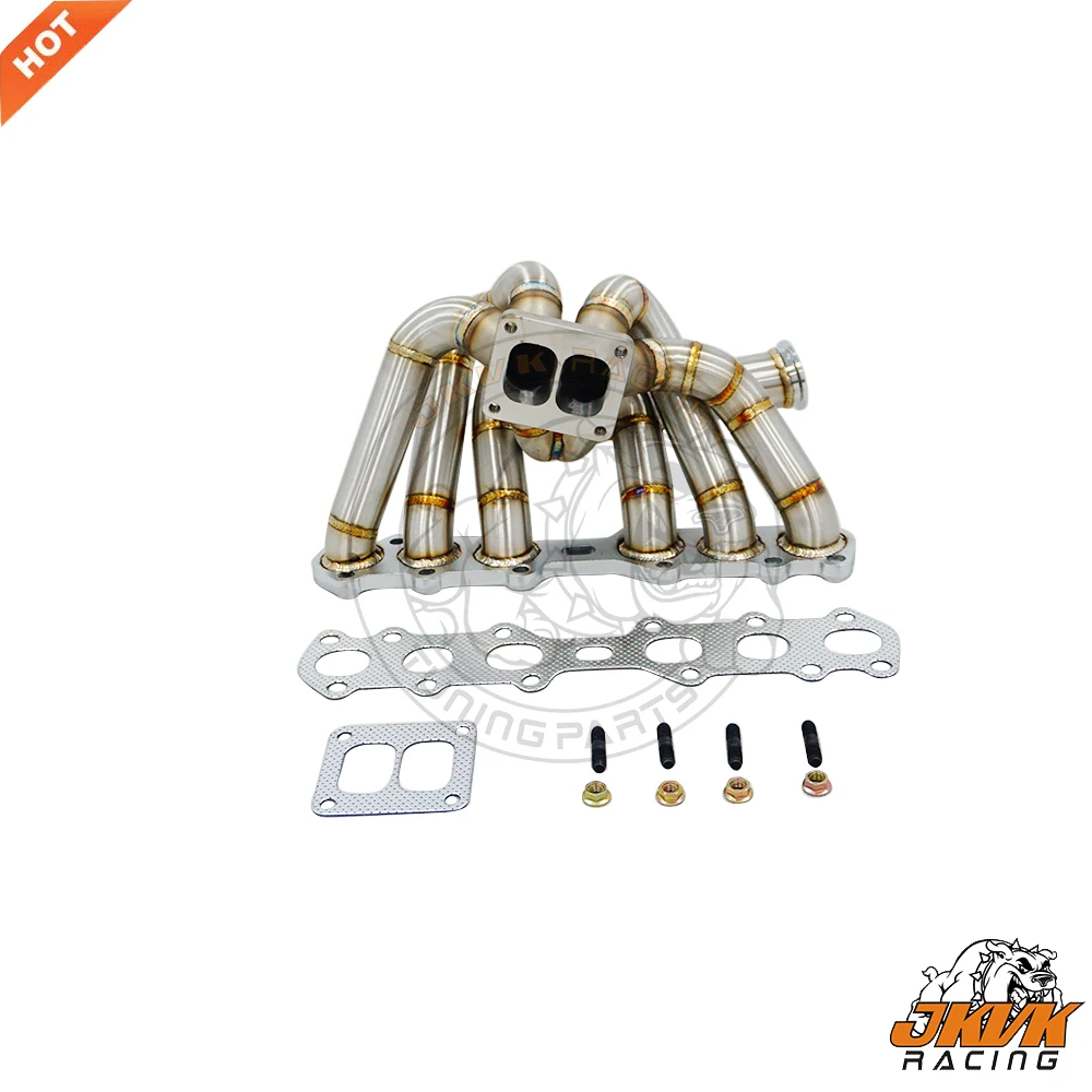 JKVK RACING Collector Casted 3.0mm Stainless Steel  Equal Length T4 Turbo Exhaust Manifold For 1JZ-GTE NON VVTI