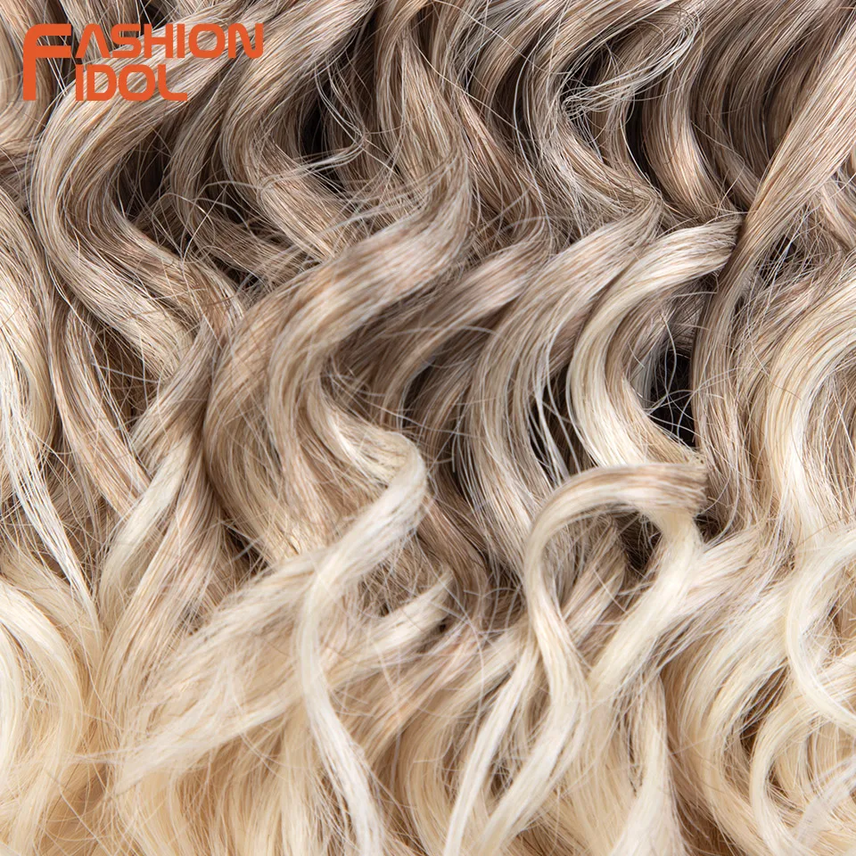 200g/2pcs 10inch Twist Curly Hair Synthetic Crochet Hair Deep Wave Braid Hair Ombre Brown Water Wave Braiding Hair Extensions image 5
