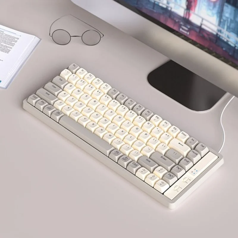 A+ GK85 USB Mechanical Keyboard Orange Switch RGB Backlit Hot Swappable 85 Keys