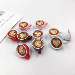 10pcs European Love Latte Coffee Cup Charms for Jewelry Making Findings Resin Beverages Pendants for Keychain Earrings C739
