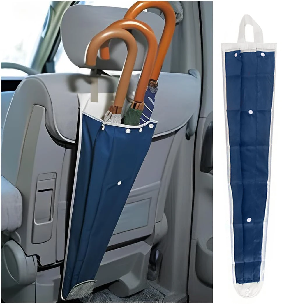 Multifunktionale Auto-Regenschirm-Aufbewahrungstasche, faltbar, wasserdicht, Regenschirm-Tasche mit Haken, tragbare Aufbewahrung von Autozubehör, Regenschirm-Abdeckung