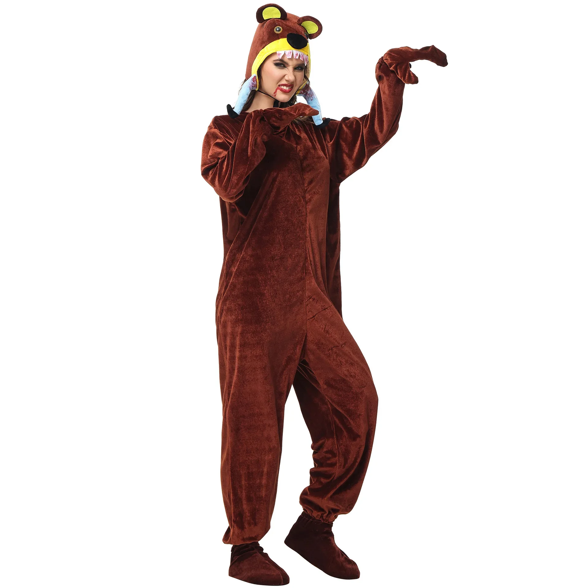 

Latest Costume Adult Cosplay Brown Bear Goat Man-eater Bear Action Costume Children's Show School Celebration Costume