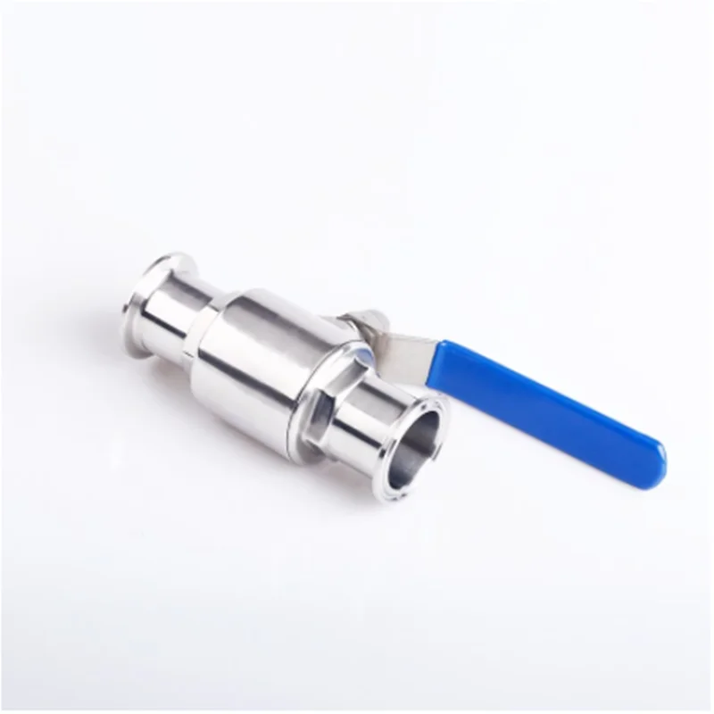Valvola a sfera sanitaria in acciaio inossidabile 304 da 2 "51mm a tre morsetti con valvola a sfera con maniglia