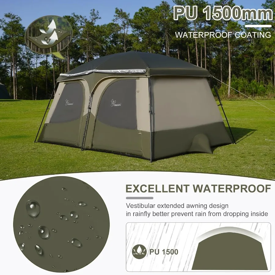 خيمة تخييم لشخص 34 مع خيام عائلية ممتدة مقاومة للطقس مع نافذة شبكية قابلة للتنفس سهلة التركيب للمياه #2