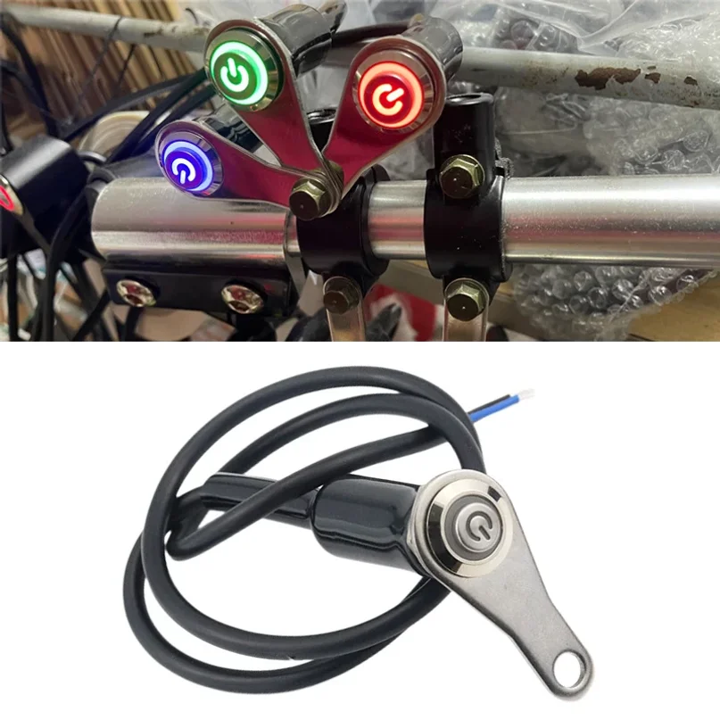 LED Motorcycle Switch ON+OFF Handlebar Mount Aluminum Alloy Waterproof 12V Fog Light Lamps Motorbike Horn Push Button Switch