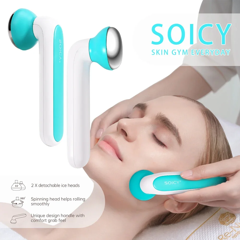 

Facial Skin Ice Compress Beauty Instrument S40 Ice Roller Facial Massage Stamp Roller 360 Degree Rotation Head Anti-wrinkle Lift