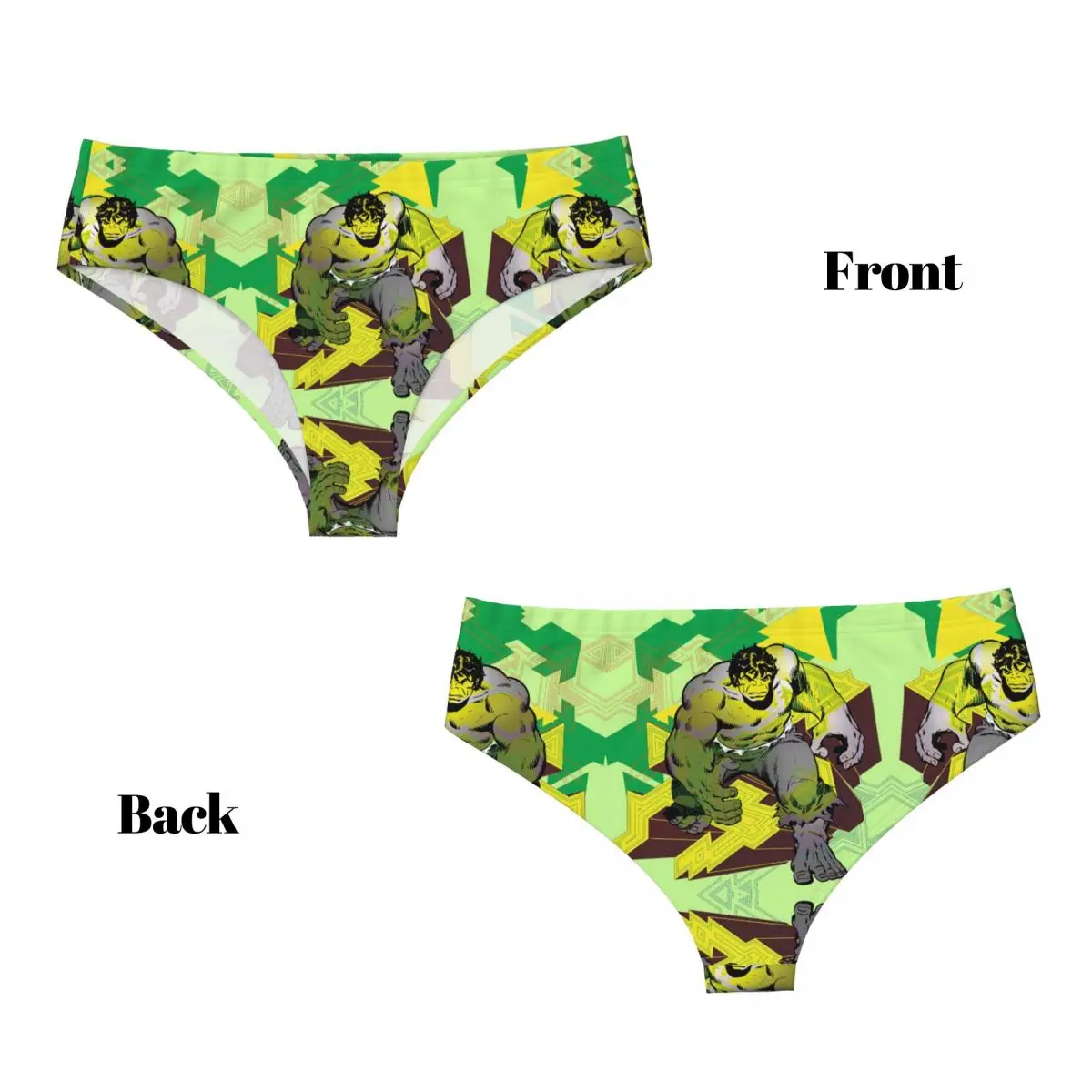 Custom Hulk Abstract Korte Slipje Dames Ademend Stretch Ondergoed