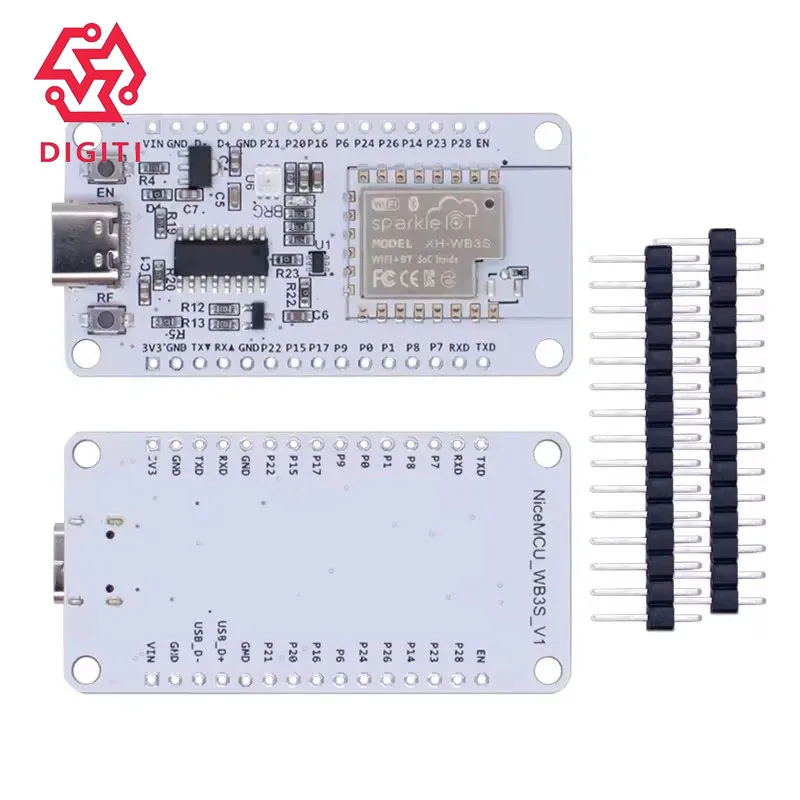 NiceMCU WB3S Development Board - Dual-Mode WiFi & Bluetooth 5.0 Module with BK7238 SoC