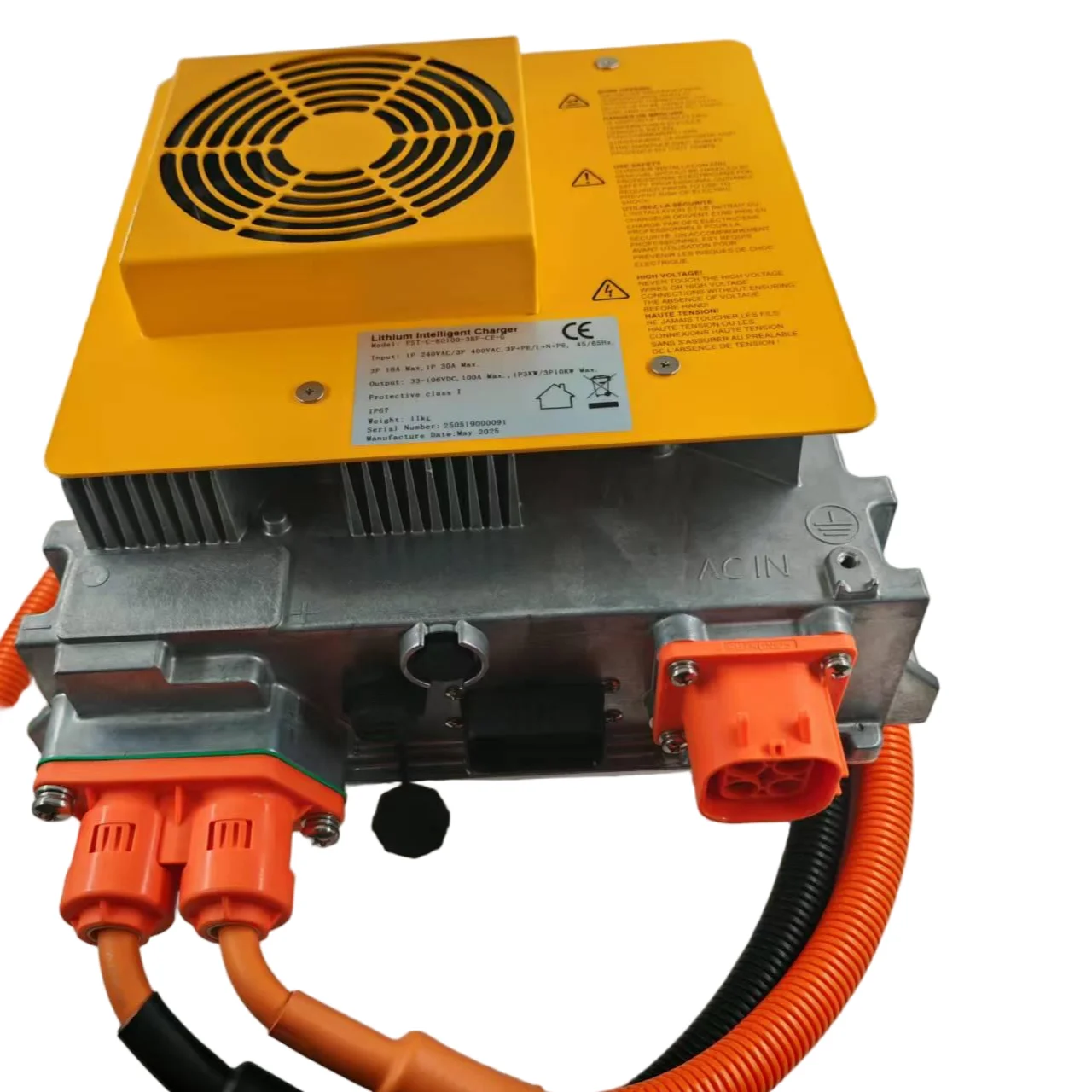 Factory Outlet IP67 Rating 10kw 350V 25A On Board Charger With Can Bus For Forklift
