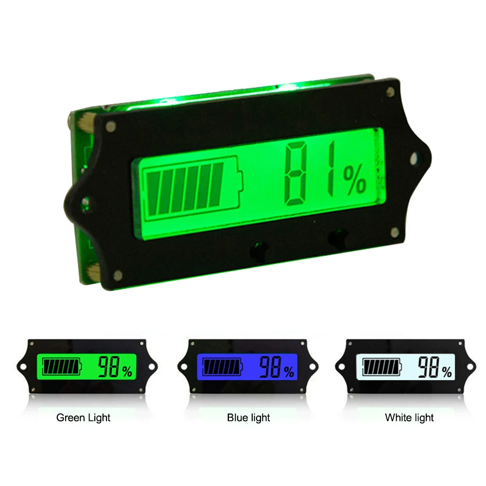 12V 24V 36V 48V Battery Charge Level Indicator LCD Digital Display Voltmeter Tester Lead Acid Lithium Batteries Capacity Monitor