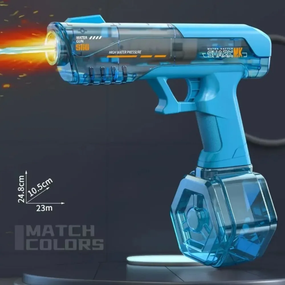 

New Electric Water Gun Large Capacity Fire Flash Fully Automatic Continuous Water Pistol Outdoor Beach Swimming Pool Party Toy