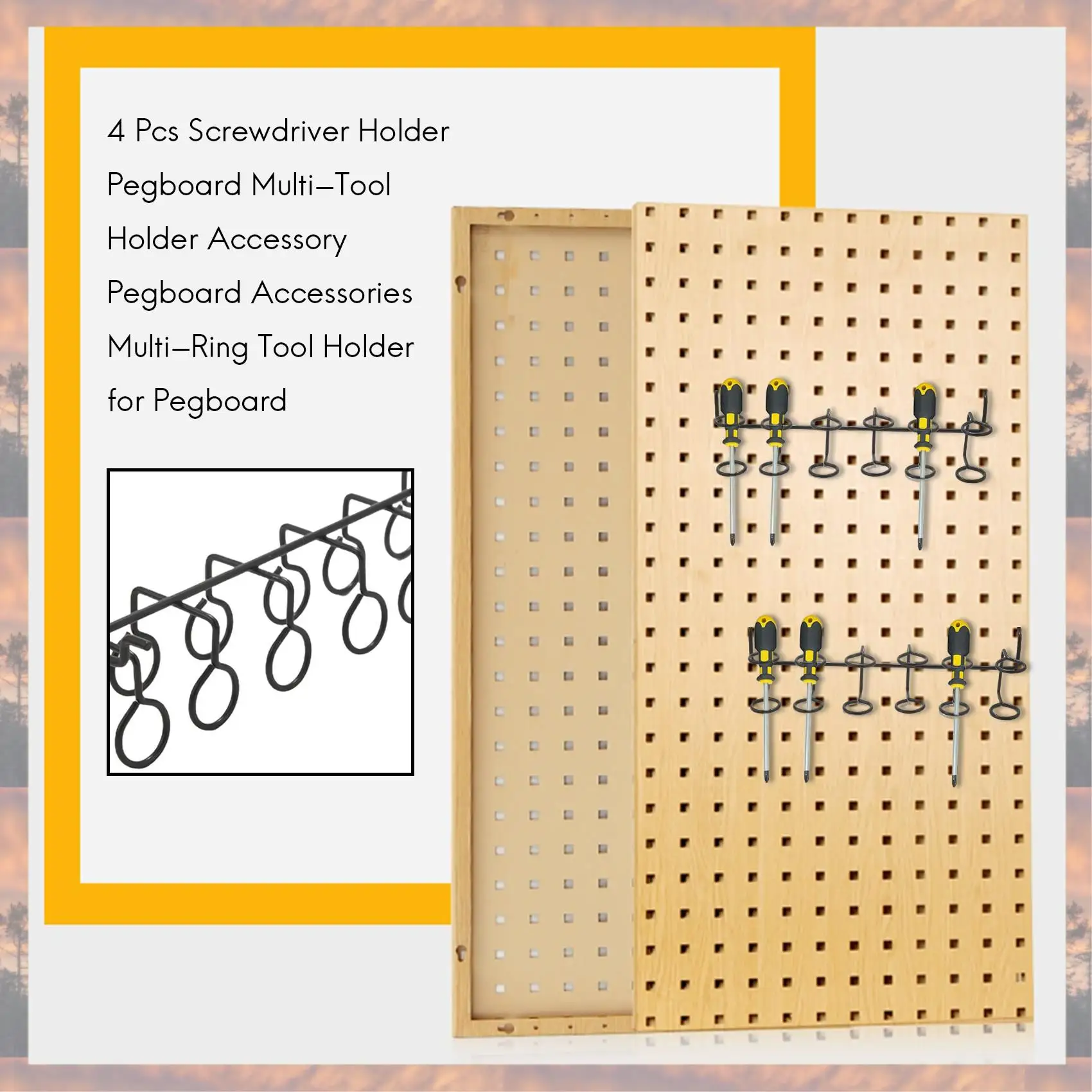 2025 الاتجاه مفك حامل Pegboard حامل أدوات متعددة ملحق Pegboard اكسسوارات متعددة حلقة أداة حامل ل Pegboard
