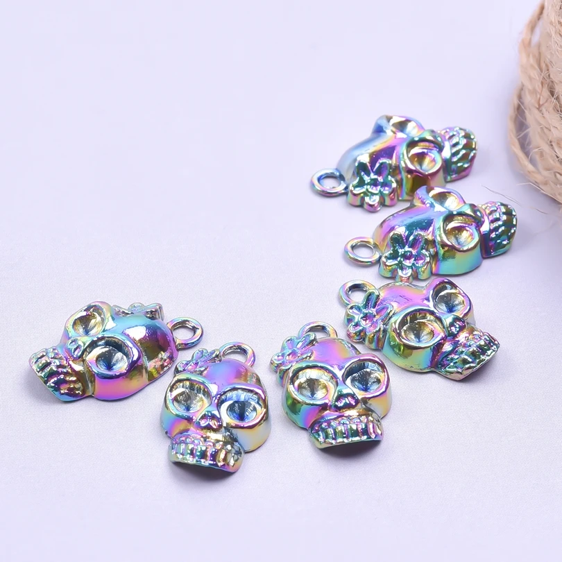 6pcs Skull Charms For Jewelry Making Supplies Punk Accessories Scorpion Skull Helmet Pendant DIY Charm Pendants Bulk Components