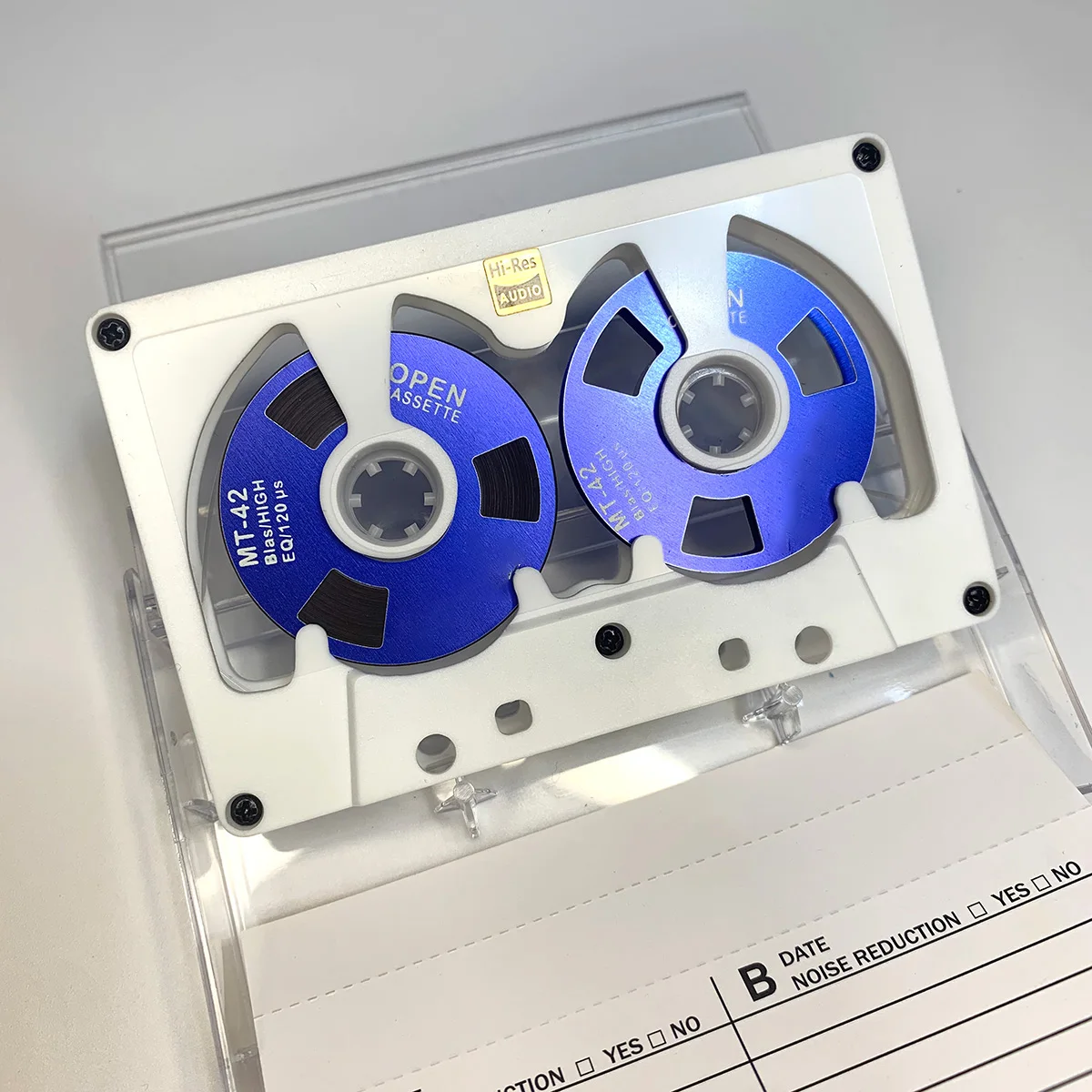 Neue Audio-Kassettenrolle zum Spulen, Kassette, 50 Minuten, leeres Klebeband, doppelseitige Metallrolle, hohles Gehäuse, selbstgemachtes, hochwertiges Design – Detail 13