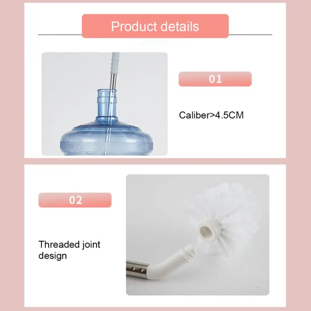 Water Bottle Brush Carboy Cleaning Brush with Non-slip Handle Bendable Cleaning Washer Scrubber Soft Side Bristles L-shaped Bo