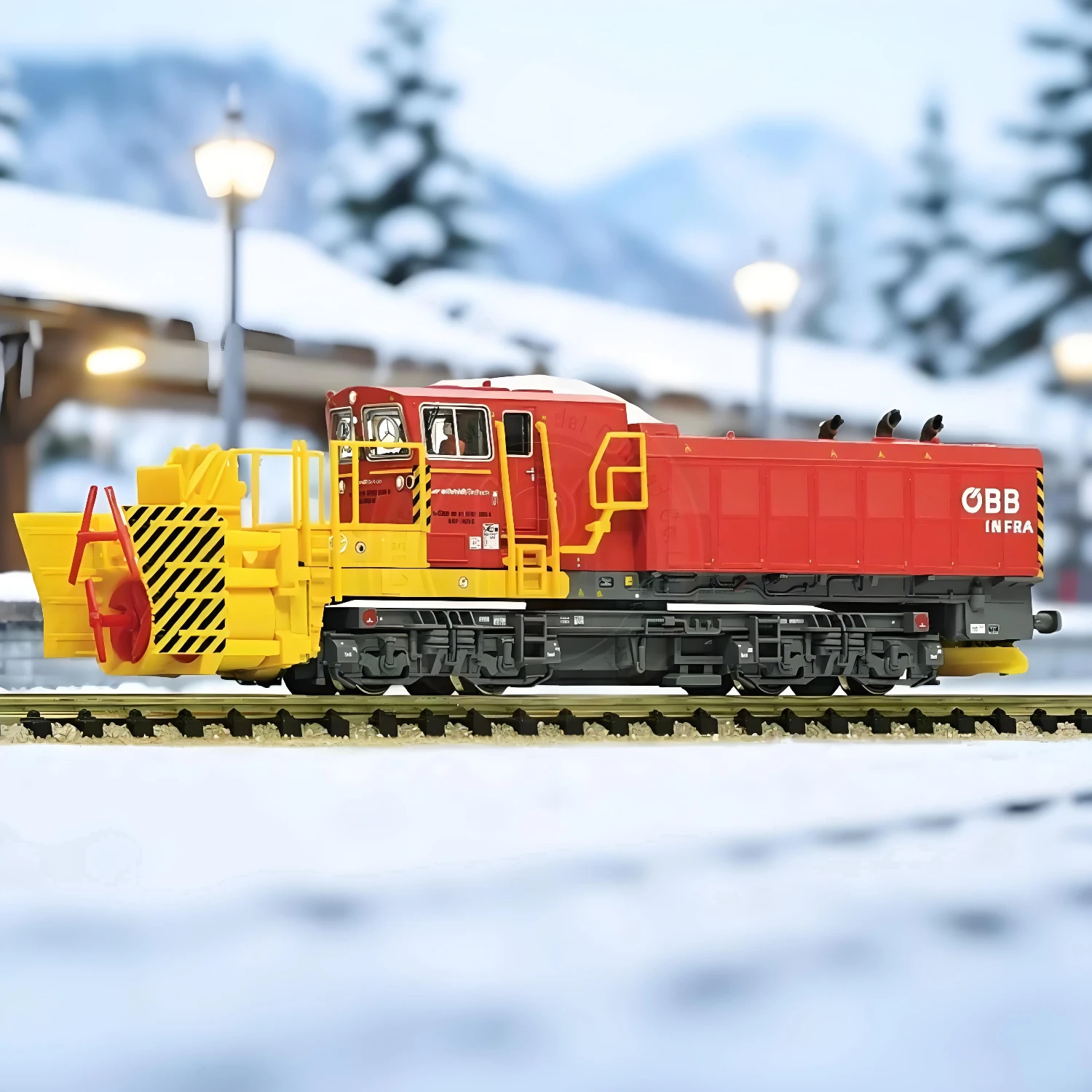 

N Type 1/160 Toy Train Snowplow Locomotive with Rotating Impeller 7370020 Digital Sound Effects Train Model Adult Toy Gift