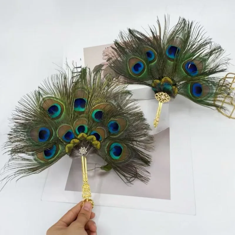 Peacock Feather Fan Handheld Photography Prop Fan Photography Prop