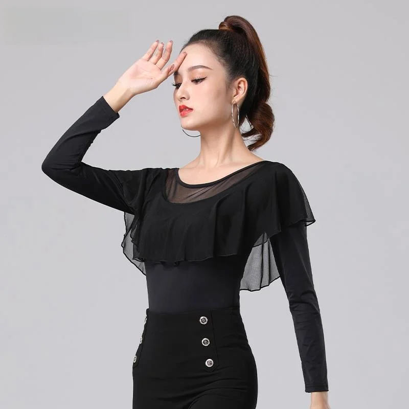 haut-de-danse-moderne-pour-femme-col-rond-vetements-de-danse-latine-automne-hiver-chemise-de-danse-sociale-valse-style-ballet-avec-dentelle