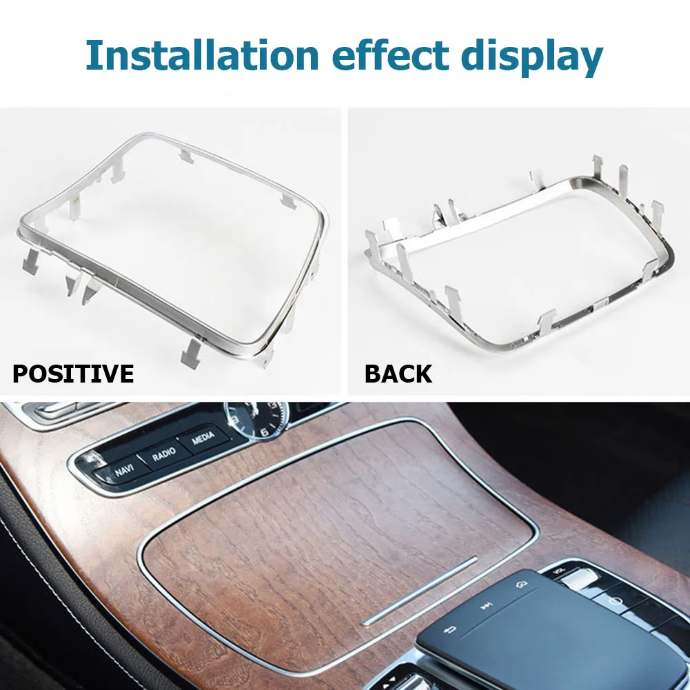 

1-2PCS Car Water Cup Holder Strip Plating Ashtray Trim Ring Silver Chrome Frame for Mercedes Benz E Class W213 2015-2020