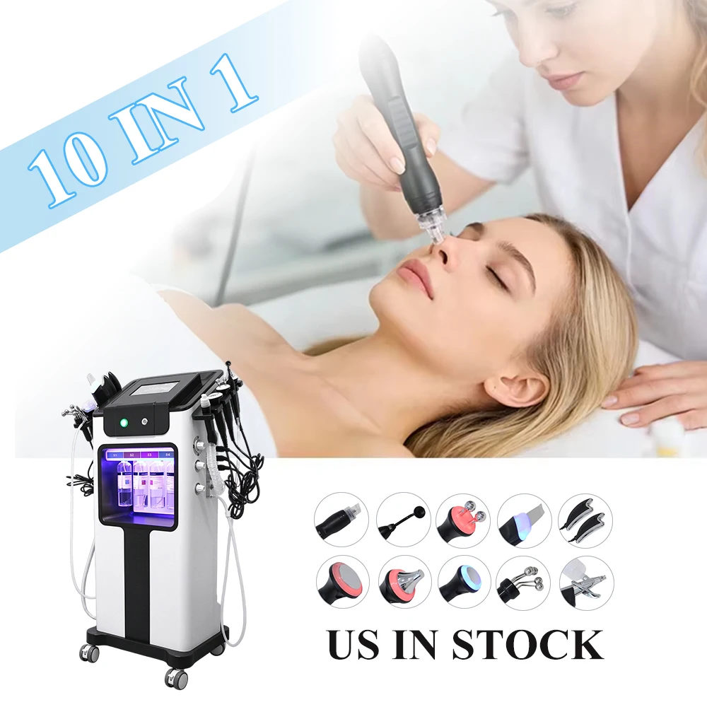 AOKO 10 in 1 Multifunctional Machine Deep Cleansing Blackhead Remove Device Face Care Water Oxygen Hydrogen For Home SPA Use