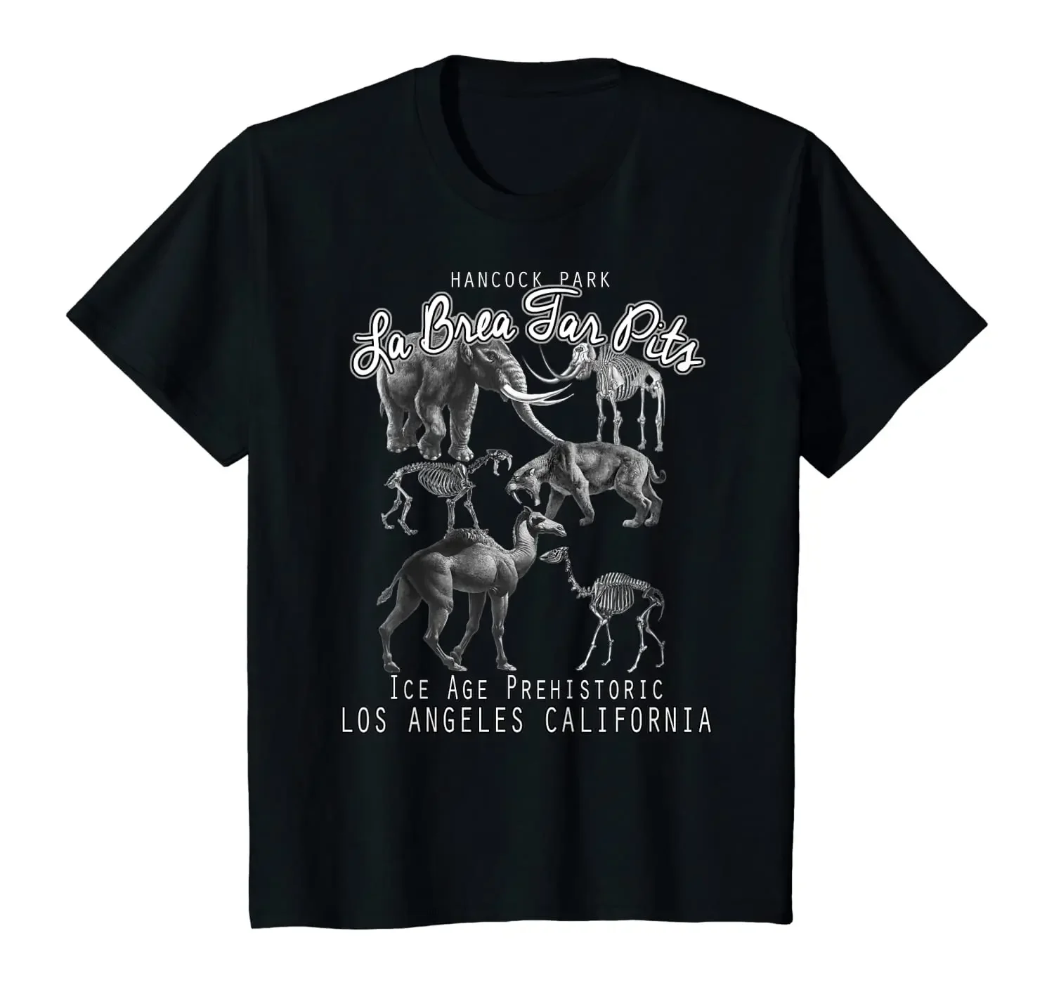 

La Brea Tar Pits. Los Angeles National Landmark Souvenir T Shirt. Short Sleeve 100% Cotton Casual T-shirts Loose Top Size S-3XL