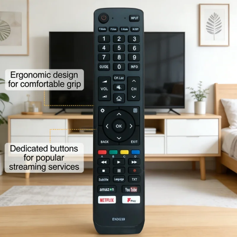 

For Hisense LCD TV Remote Replacement (EN3G39 EN3AA39H EN3B39 EN3D39), Compatible with H45N5750 H75N6800