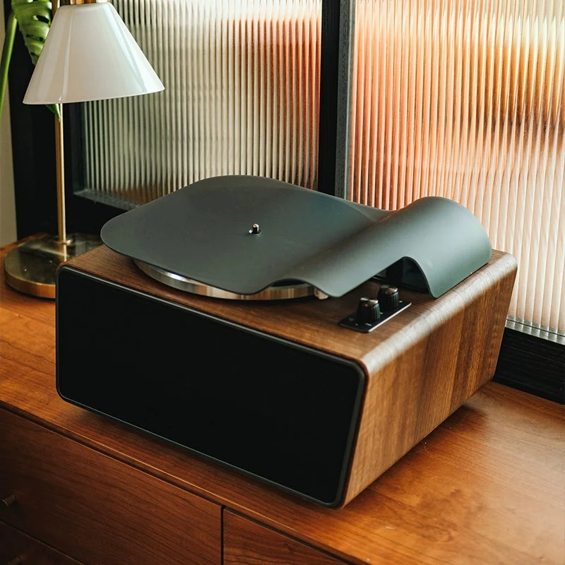 

Vintage Gramophone Vinyl Turntable BT5.0 Bluetooth Built-in Speaker AUX-in RCA Line-out Output Retro Record Player
