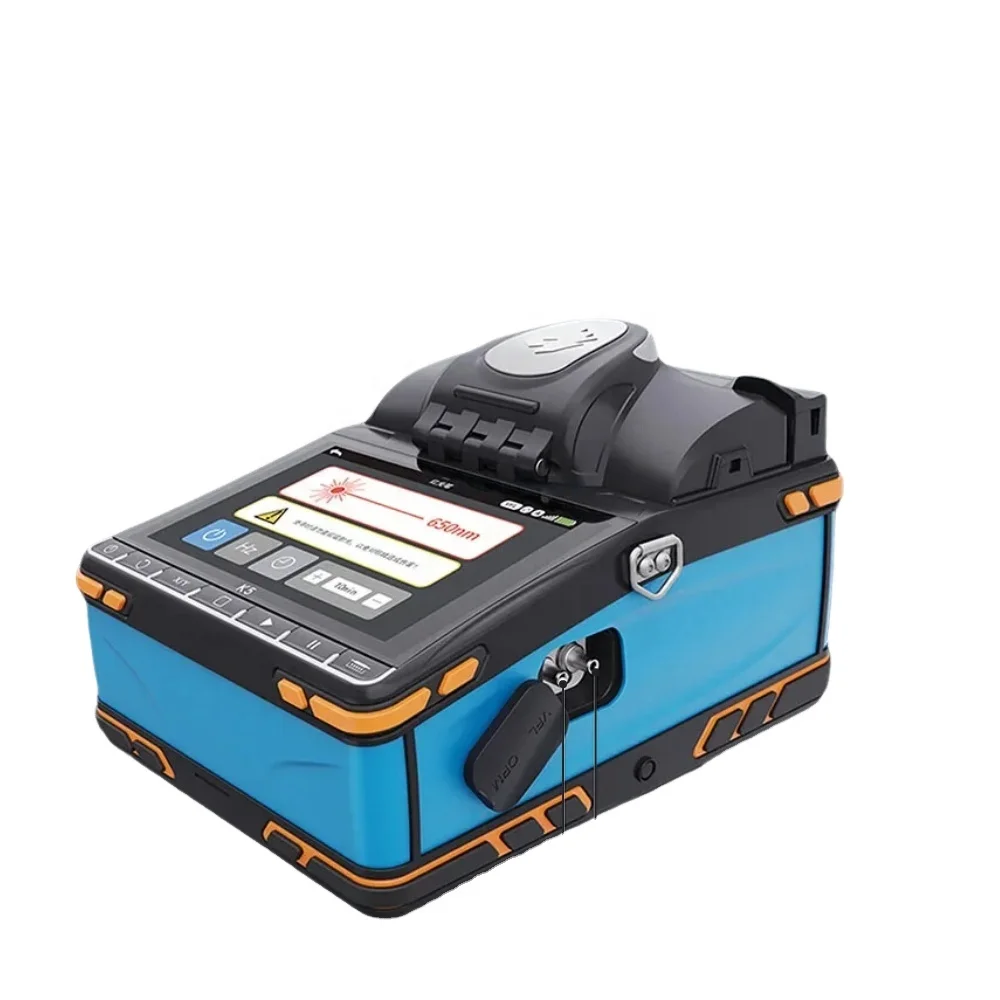 Fiber Optic Fusion Splicer T7 6 Motors Optical Core Welder Splicing Machine With VFL OPM Tool Kits Touch Screen