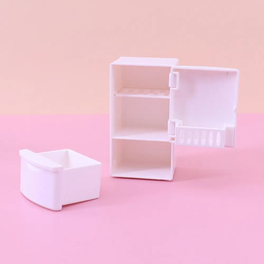 Réfrigérateur de simulation de maison de mini courses, plastique blanc, cuisine l'inventaire, nourriture, décoration de maison, 1/6, 1/12