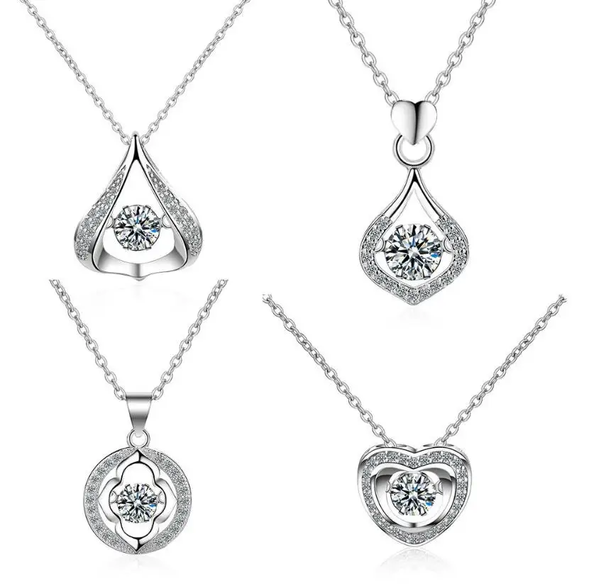 D Color 1 Carat Moissanite Smart Water Drop Pendant Necklace For Women S925 Sterling Silver Plate Pt950 Neck Chain