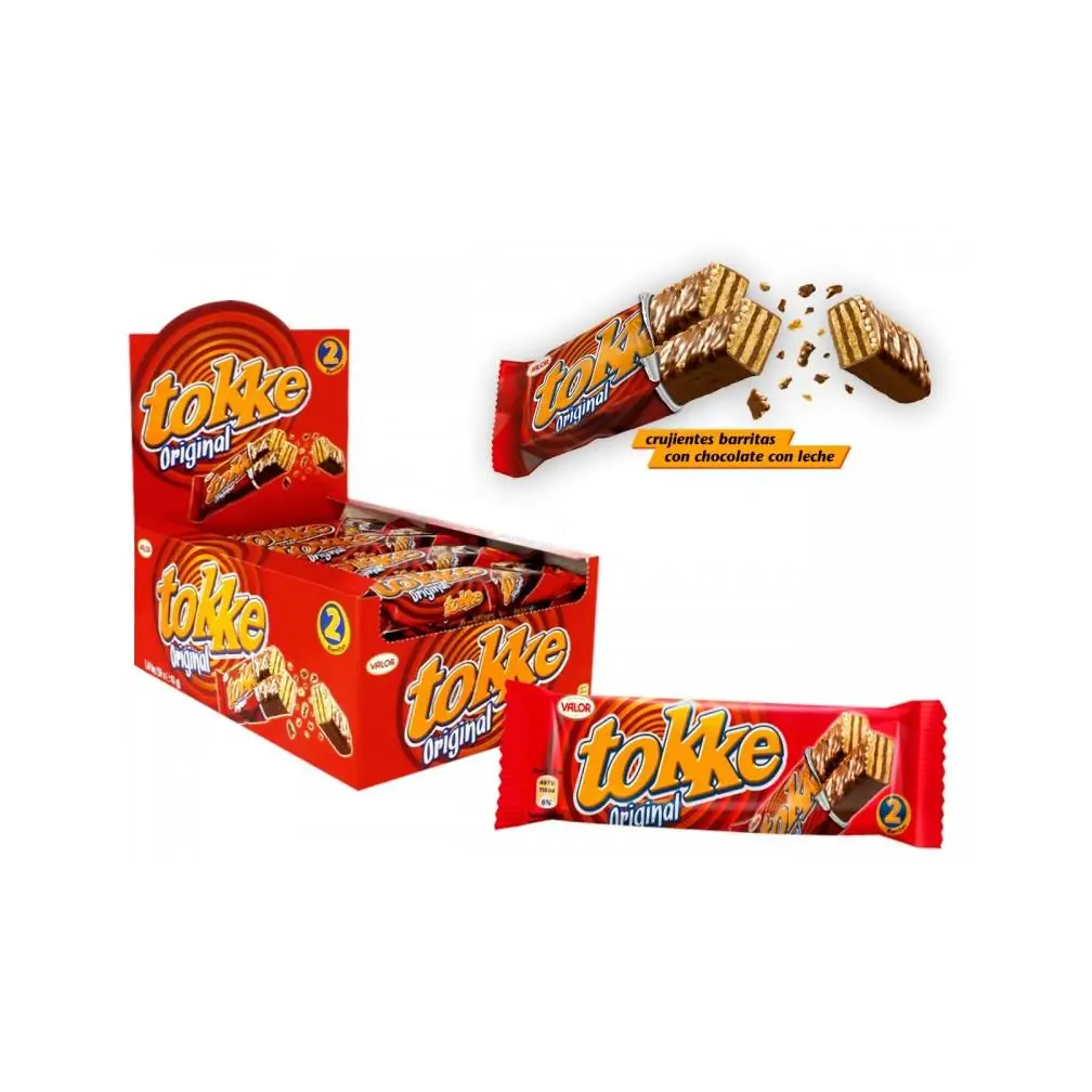 Valor Original Tokke-Caixa Wafer Recheada Chocolate, 30 Unidades de 47gr Cada