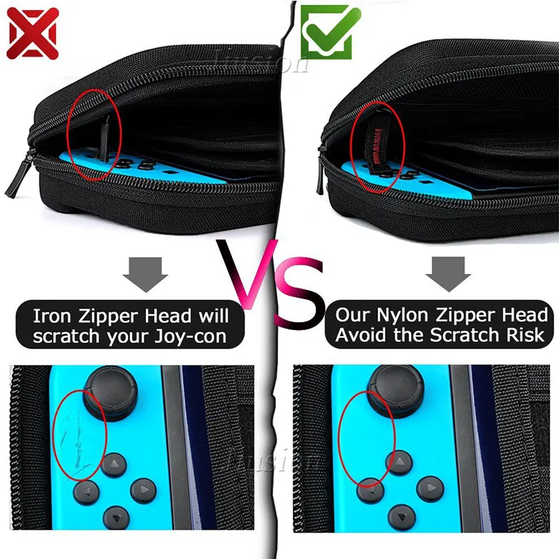 Hard Shell Carrying Bag For Nintend Switch EVA Case with 2PCS Tempered Glass Films for Nitendo Switch NS Console Game Accessory