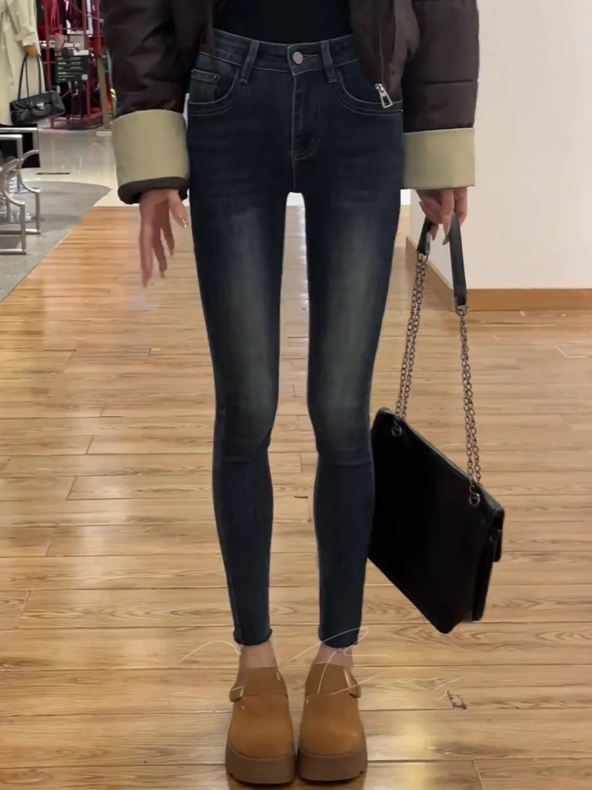 

Retro High Waist Pencil Jeans Women's Faionable Slimming Bootcut Denim orts Tight Fit High Elastici Cotton Stretch Denim