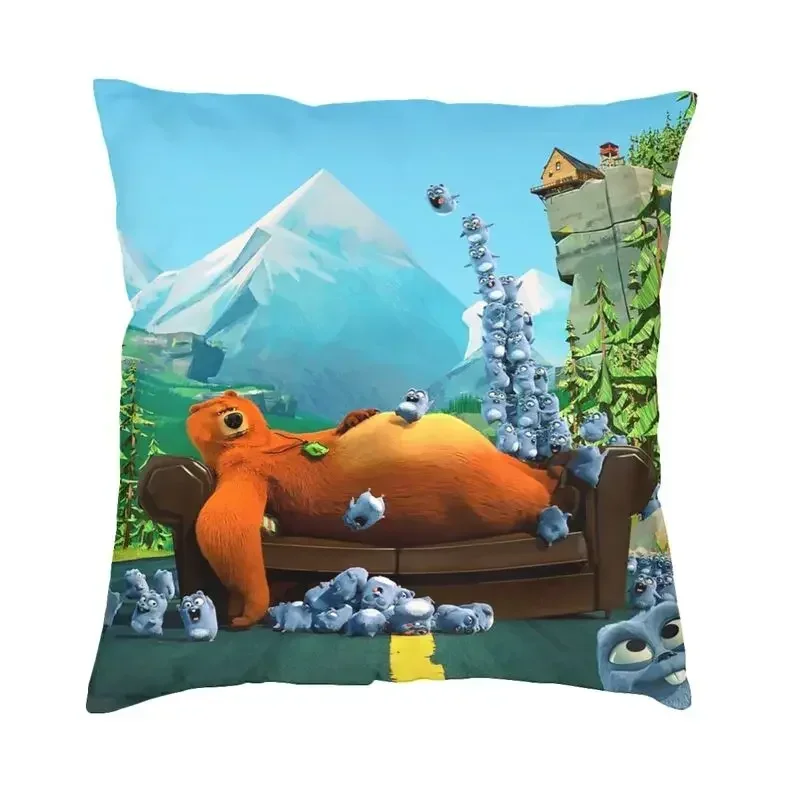 Grizzy And The Lemmings Tabodi Siesta Time Cushion Cover Soft French Cartoon Animation Throw Pillow Case for Sofa Car Pillowcase