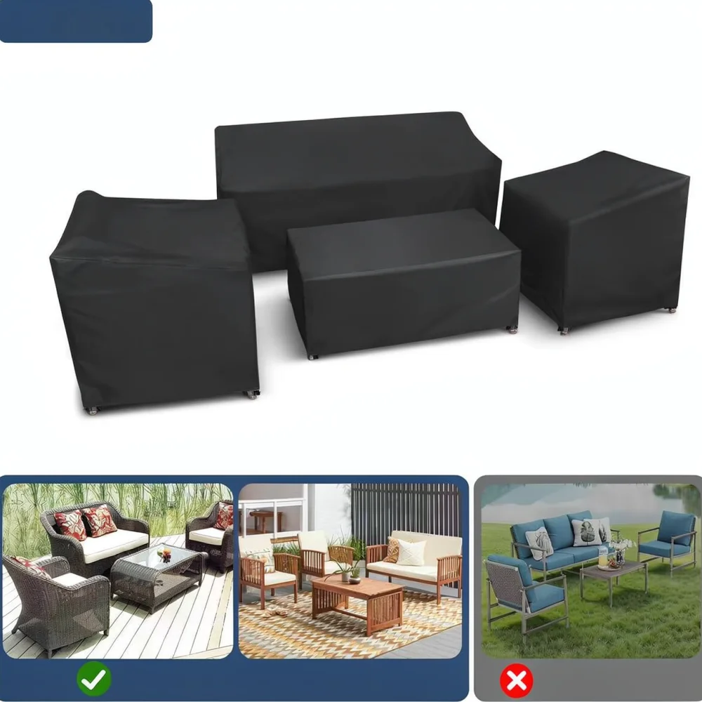 Heavy Duty Outdoor Garden Furniture Cover Set Waterproof Patio Table Sofa Protection Windproof Oxford Fabric Shield