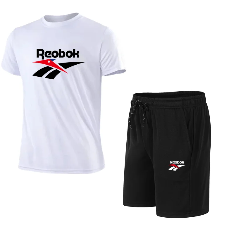 Summer Men's T-shirt Sets Funny Letter Print Short Sleeve Tees +Shorts 2 Piece Outdoor Running Tracksuits Fashion Casual Outfit view 3
