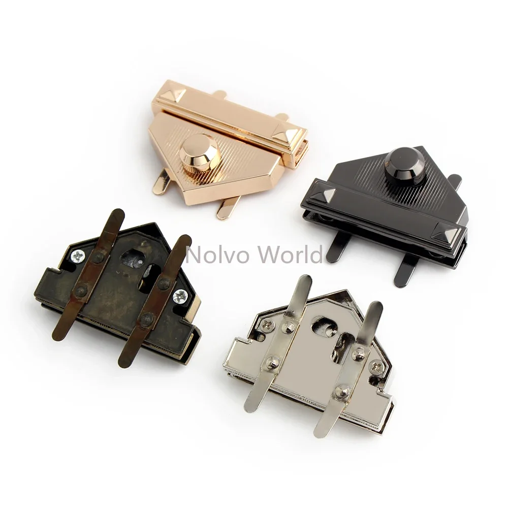 1/3/10PCS 44x31mm Triangle Bag Metal Lock Buckle Twist Turn Snap Clasps Buckle For DIY Craft Handbag Purse Briefcase Accessories