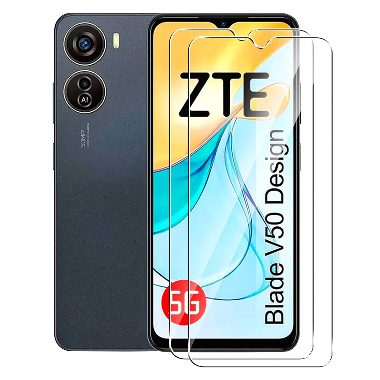 2/4 Pcs 9H Tempered Glass  Screen Protector Glass Film For ZTE Blade V50 Design 4G 5G