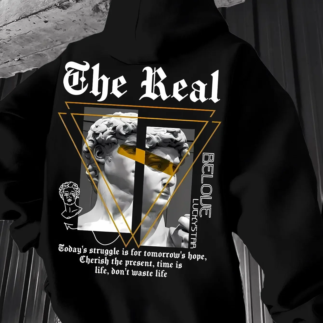 Opening Direction Retro Trendy College Style Plush Velvet Drawstring Hoodie with Kangaroo Pocket And Hooded Pullover