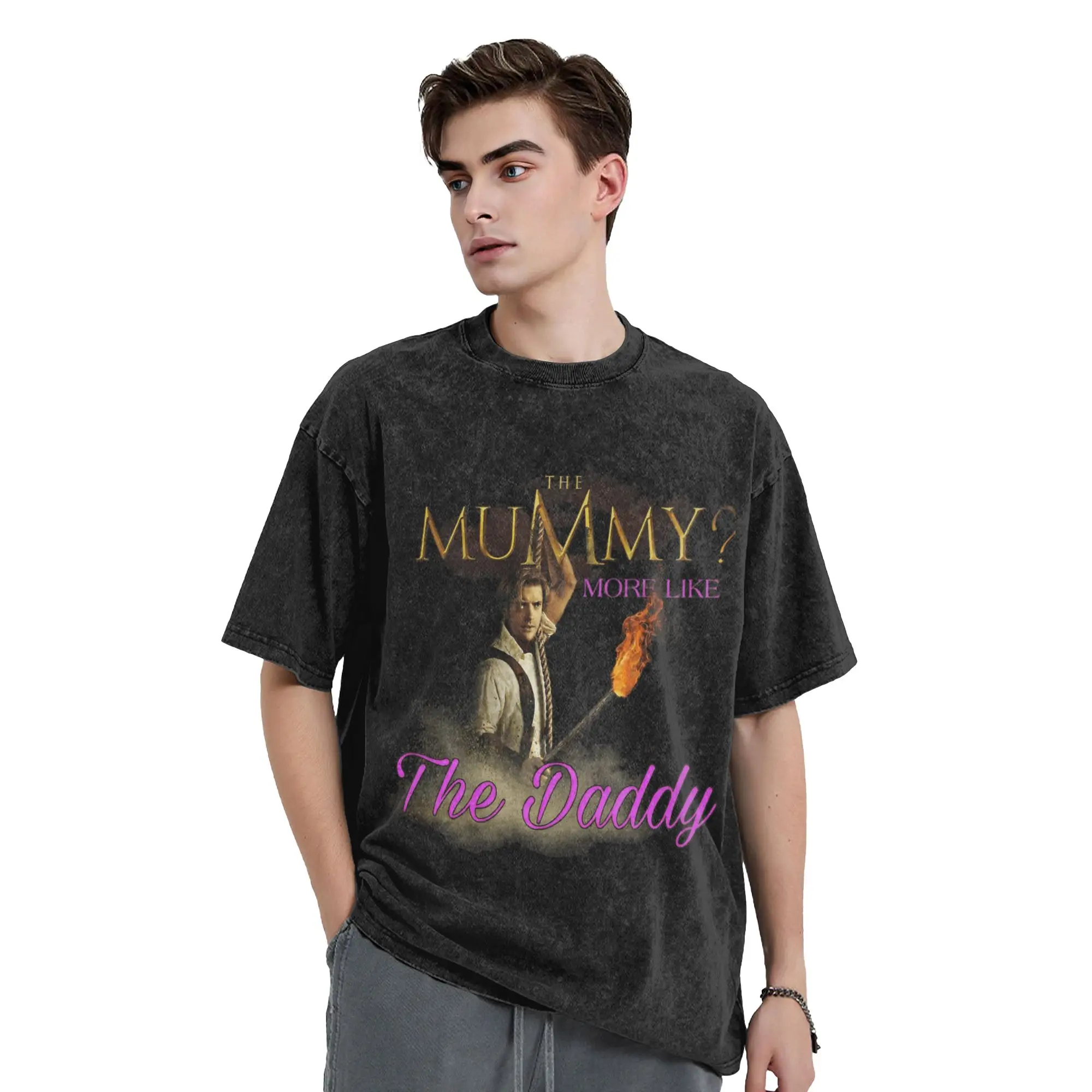 Funny Horror Action The Mummy  Washed T Shirt 100% Cotton Novelty T-Shirt Round Collar  Tee Shirt Short Sleeve Tops