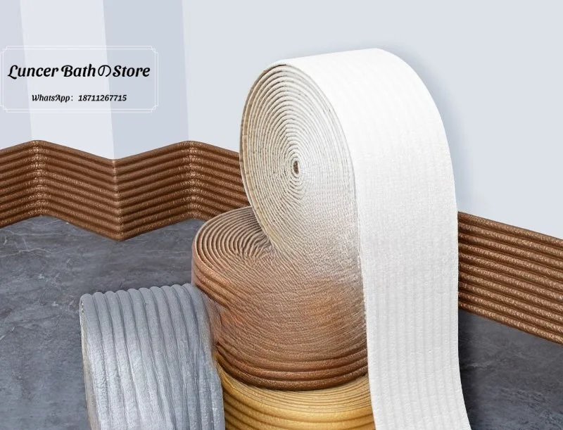 Adhesive Wainscoting Baseboard, 3D Decorative Molding for Picture Frame, Waterproof Wall Cover Up Edge Trim