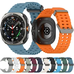Sports Silicone Strap for Samsung Galaxy Watch Ultra 47mm 2025 Official Breathable Wristband for Galaxy Watch 8 Ultra 47mm Strap