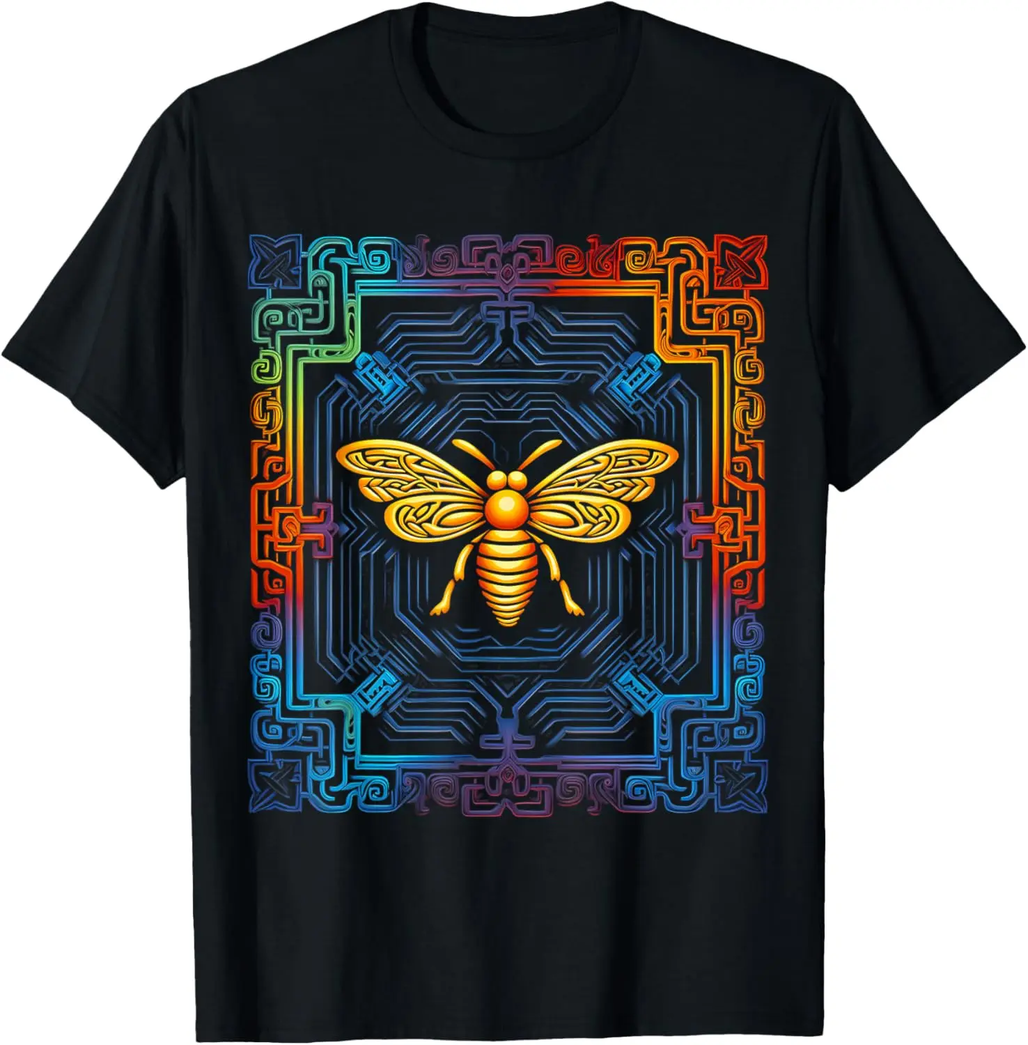 

Bee Mandala Animal Graphic Art Bee T-Shirt